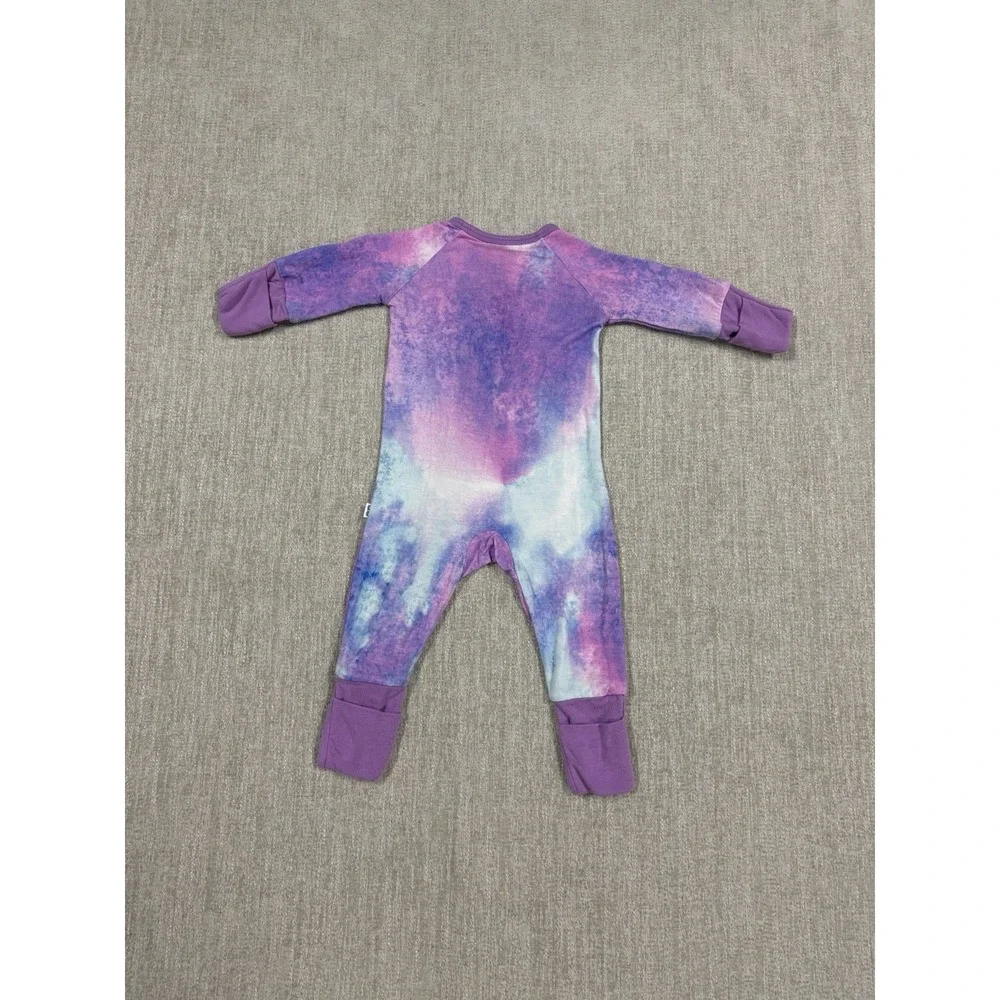NEW NWOT Little Sleepies Purple Watercolor Zippy Bamboo Pajama Size Newborn NB